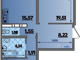 Продается 2-комнатная квартира ЖК Предгорье ЛАГО-НАКИ, литера 4, 66.83  м&sup2;, 7471999 рублей