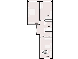 Продается 2-комнатная квартира ЖК Мегасити, литер 1.3, 64.6  м&sup2;, 9876500 рублей