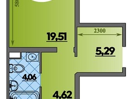 Продается 1-комнатная квартира ЖК Предгорье ЛАГО-НАКИ, литер 1, 47.43  м&sup2;, 6770225 рублей