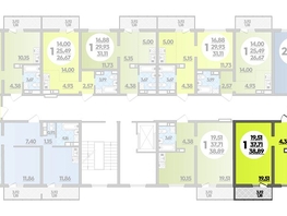 Продается 1-комнатная квартира ЖК Предгорье ЛАГО-НАКИ, литера 1, 38.89  м², 4620780 рублей