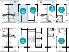 Продается 1-комнатная квартира ЖК Флора, 4 этап, 33.8 м², 15386340 рублей