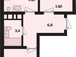 Продается 2-комнатная квартира ЖК Грани, литера 6, 49.7  м², 6679800 рублей