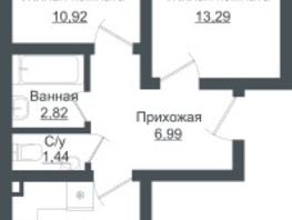 Продается 2-комнатная квартира ЖК Зеленый театр, литера 1, 51.75  м², 6779250 рублей