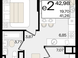 Продается 2-комнатная квартира ЖК Патрики, литер 1.3, 42.98  м², 13585978 рублей