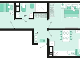 Продается 2-комнатная квартира ЖК Первое место, квартал 1.3, литер 1, 59.9  м², 9284500 рублей