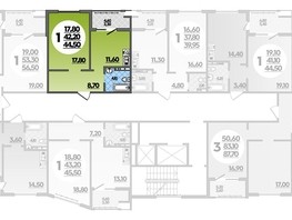 Продается 1-комнатная квартира ЖК Горгиппия, литера 2, 44.5  м², 8121250 рублей