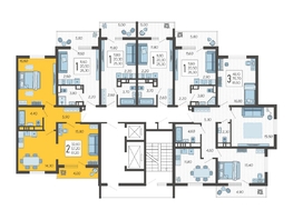 Продается 2-комнатная квартира ЖК Горный квартал, литера 2, 61.2  м², 17815320 рублей