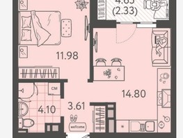 Продается 1-комнатная квартира ЖК Друзья, литера 1, 36.82  м², 4600000 рублей