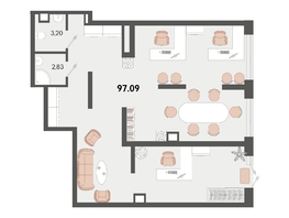 Продается Офис ЖК Родные просторы, литера 20, 97.09  м², 22330700 рублей