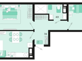 Продается 2-комнатная квартира ЖК Первое место, квартал 1.1, литер 2, 59.9  м², 8625600 рублей