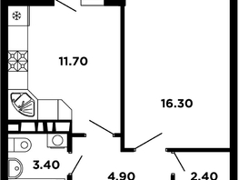 Продается 1-комнатная квартира ЖК Neo-квартал Красная площадь, 18, 40.3  м², 7133100 рублей