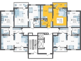 Продается 1-комнатная квартира ЖК Горный квартал, литера 5, 47.9  м², 14777150 рублей