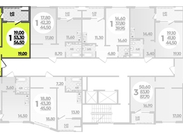 Продается 1-комнатная квартира ЖК Горгиппия, литера 2, 56.5  м², 9429850 рублей