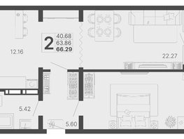 Продается 2-комнатная квартира ЖК Светский лес, литер 4, 65.08  м², 22127200 рублей