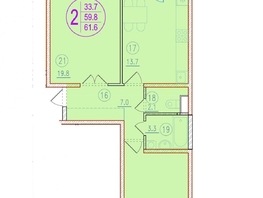 Продается 2-комнатная квартира 2-я Российская ул, 61.2  м², 7250000 рублей