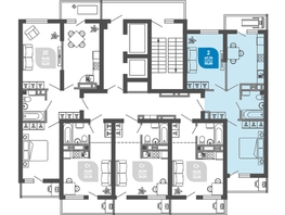 Продается 2-комнатная квартира ЖК Облака-2, блок секция 4-8, 50.5  м², 11130200 рублей