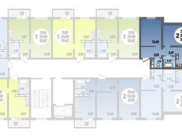 Продается 2-комнатная квартира ЖК Романовский, литера 1, 55.36  м², 6061920 рублей