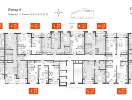 Продается 2-комнатная квартира ЖК Все Свои VIP, литера 4, 68.7  м², 15457500 рублей