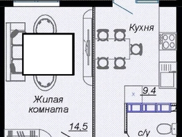 Продается 2-комнатная квартира Российская ул, 38.4  м², 13096000 рублей