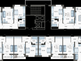 Продается 2-комнатная квартира ЖК Смородина, литера 12, 51.79  м², 6421960 рублей