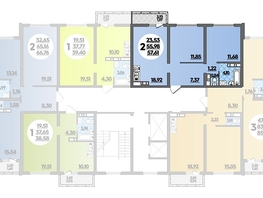 Продается 2-комнатная квартира ЖК Город у моря, литер 17, 57.61  м², 7651000 рублей