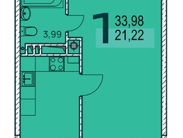 Продается 1-комнатная квартира ЖК Две реки, 38.25  м², 7152750 рублей