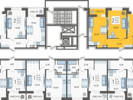 Продается 2-комнатная квартира ЖК Смородина, литера 14, 52.97  м², 6472934 рублей