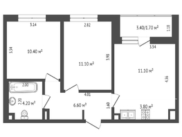 Продается 2-комнатная квартира Западный Обход ул, 48.9  м², 6000000 рублей