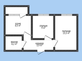 Продается 2-комнатная квартира Тургенева ул, 40.6  м², 4050000 рублей