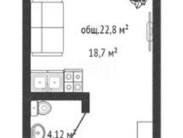 Продается 1-комнатная квартира Обрывная ул, 22.8  м², 6200000 рублей