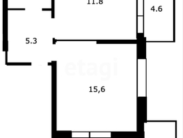 Продается 2-комнатная квартира ЖК Отражение, 1 очередь литера 1, 50.4  м², 9699000 рублей