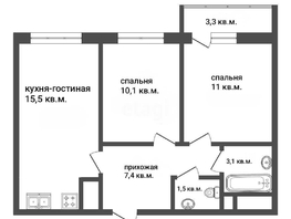 Продается 2-комнатная квартира Домбайская ул, 48.6  м², 6400000 рублей