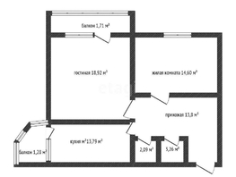 Продается 2-комнатная квартира ЖК Дом на Московской, 72.1  м², 8545000 рублей