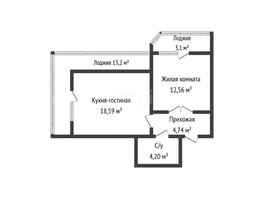 Продается 1-комнатная квартира ЖК Ural (Урал), 48.24  м², 6000000 рублей