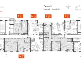 Продается 3-комнатная квартира ЖК Все Свои VIP, литера 3, 111.7 м², 33510000 рублей