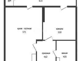 Продается 1-комнатная квартира Западный Обход ул, 36.5  м², 4330000 рублей