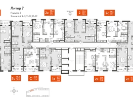 Продается 2-комнатная квартира ЖК Все Свои VIP, литера 7, 71.2  м², 17088000 рублей