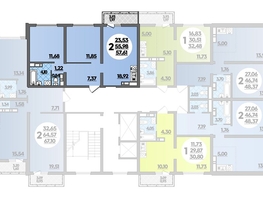 Продается 2-комнатная квартира ЖК Город у моря, литер 17, 57.61  м², 9263688 рублей