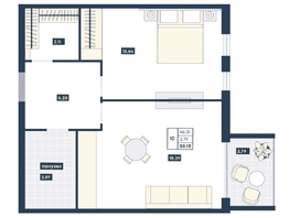 Продается 1-комнатная квартира ГК AZIMUT Парк Отель Лучи Анапы, 50.1  м², 19689300 рублей