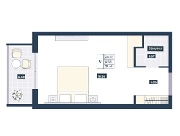 Продается Студия ГК AZIMUT Парк Отель Лучи Анапы, 31.45  м², 14152500 рублей