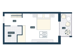 Продается Студия ГК AZIMUT Парк Отель Лучи Анапы, 32.77  м², 14746500 рублей