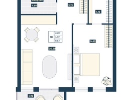 Продается 1-комнатная квартира ГК AZIMUT Парк Отель Лучи Анапы, 54.11  м², 21319340 рублей