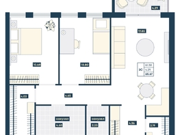 Продается 2-комнатная квартира ГК AZIMUT Парк Отель Лучи Анапы, 65.67  м², 23247180 рублей