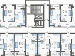 Продается 2-комнатная квартира ЖК Смородина, литера 14, 51.79 м², 6810385 рублей