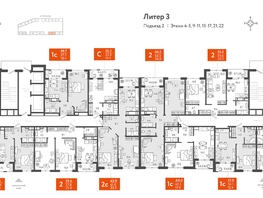 Продается 1-комнатная квартира ЖК Все Свои VIP, литера 3, 46.8 м², 11793600 рублей