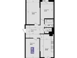 Продается 3-комнатная квартира ЖК Левада, литера 8, 83.5 м², 9109091 рублей