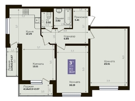 Продается 2-комнатная квартира ЖК Левада, литера 8, 81.3 м², 8776705 рублей