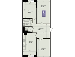 Продается 3-комнатная квартира ЖК Левада, литера 8, 86.7 м², 9432045 рублей
