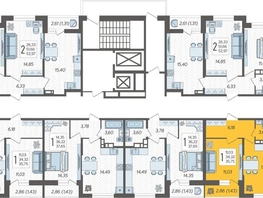 Продается 1-комнатная квартира ЖК Смородина, литера 18, 35.75 м², 5473325 рублей