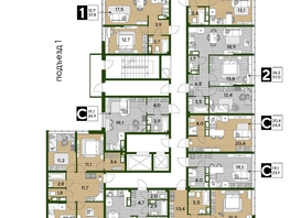Продается 3-комнатная квартира ЖК DOGMA PARK (Догма парк), литера 21, 75.6 м², 10901520 рублей